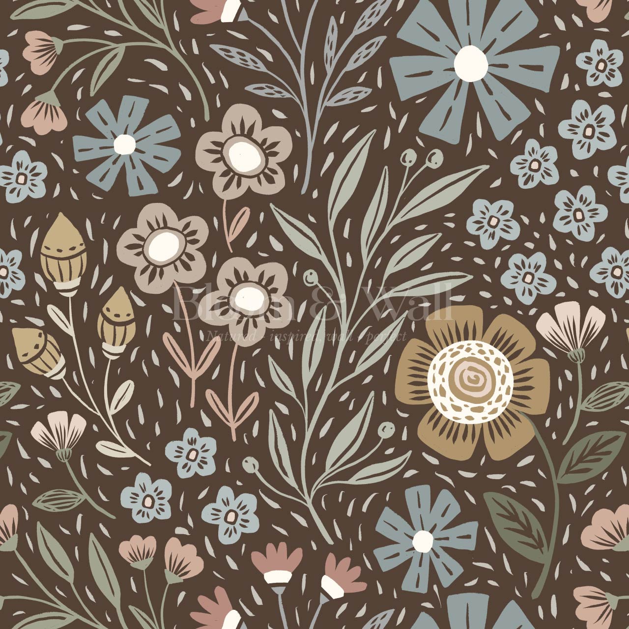 Belinda Florals Wet Clay Earth Wallpaper