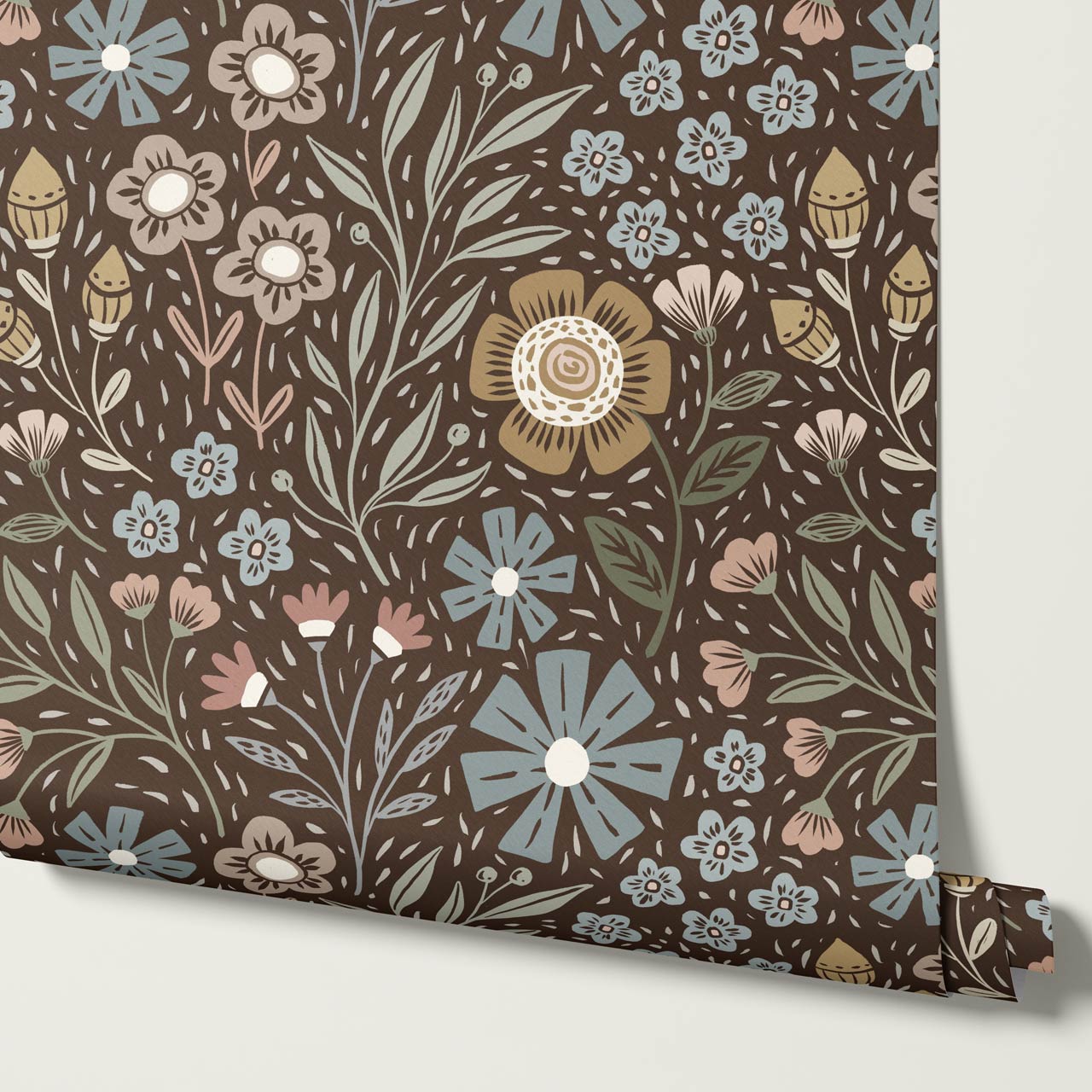 Belinda Florals Wet Clay Earth Wallpaper