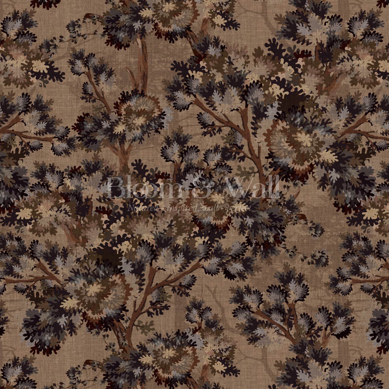 Belleann Vintage Tapestry Forest Rust Brown Wallpaper