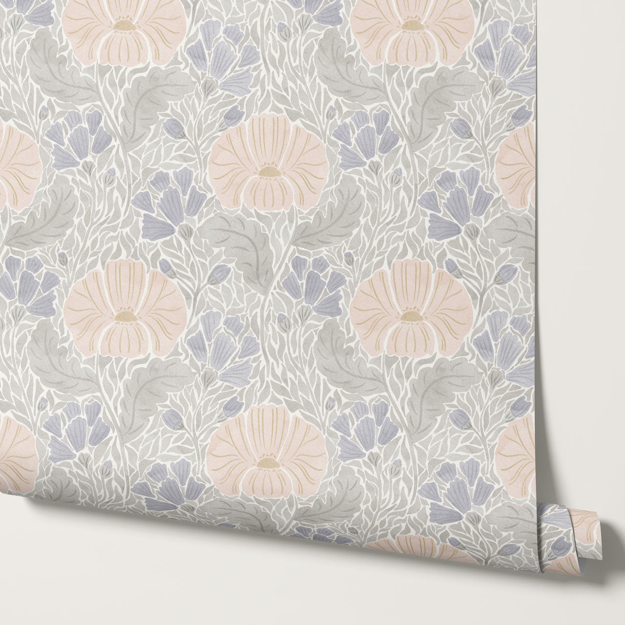 Bernadette Ethereal Poppies Peach Wallpaper