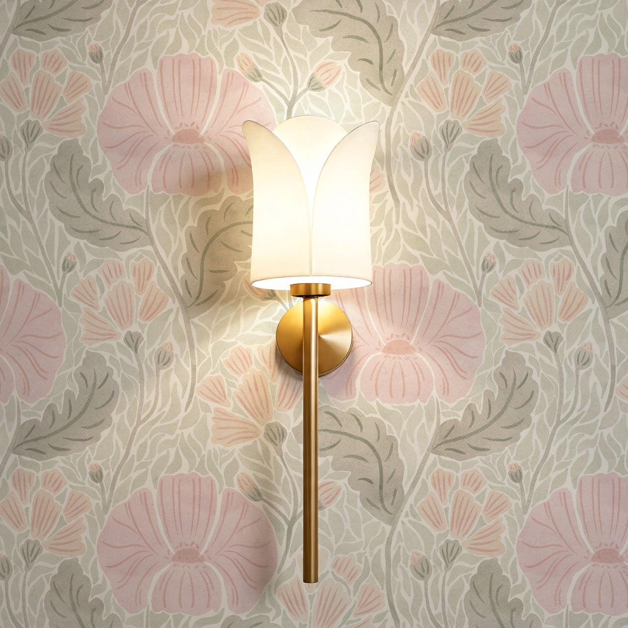 Bernadette Ethereal Poppies Sorbet Wallpaper