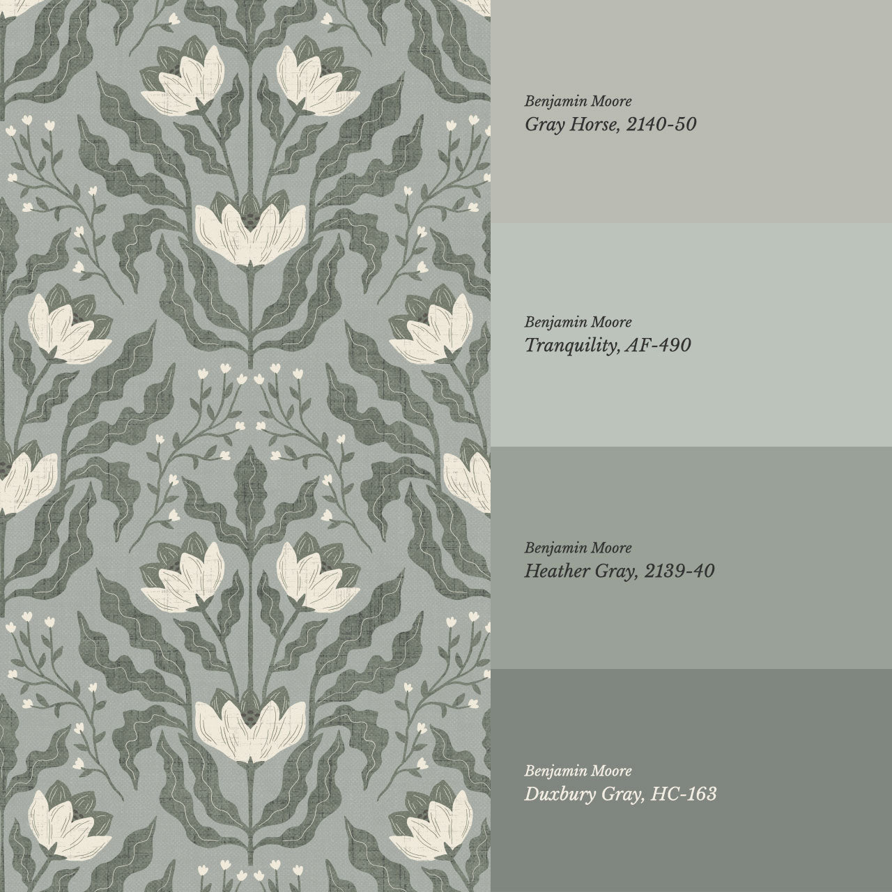 Berty Modern Victorian Blooms Sage Wallpaper