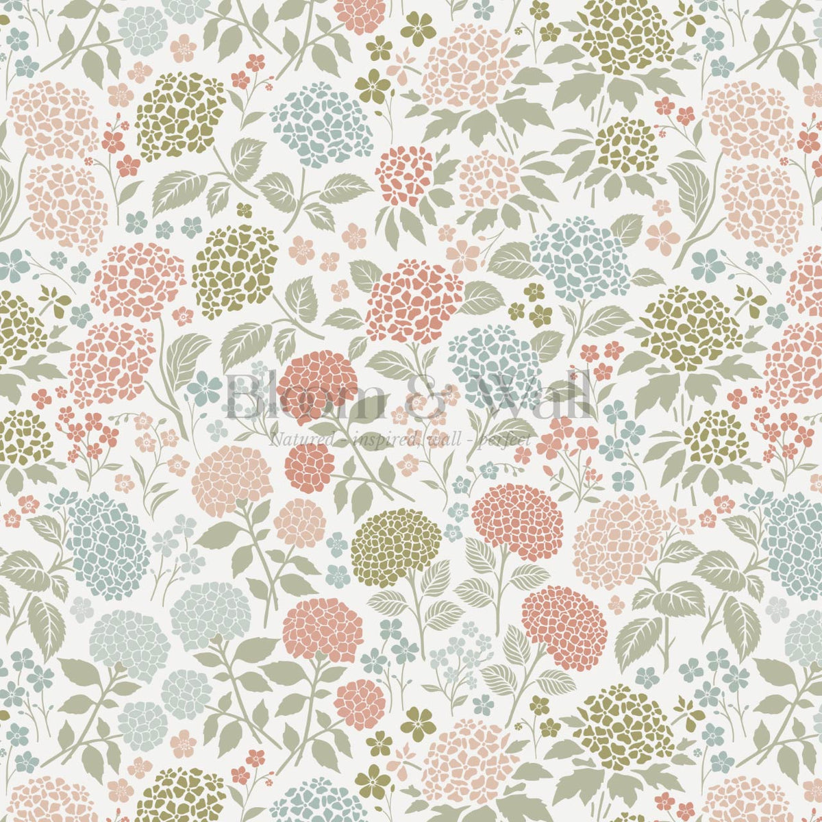 Bianca Hydrangea Garden White Peach Sky Wallpaper