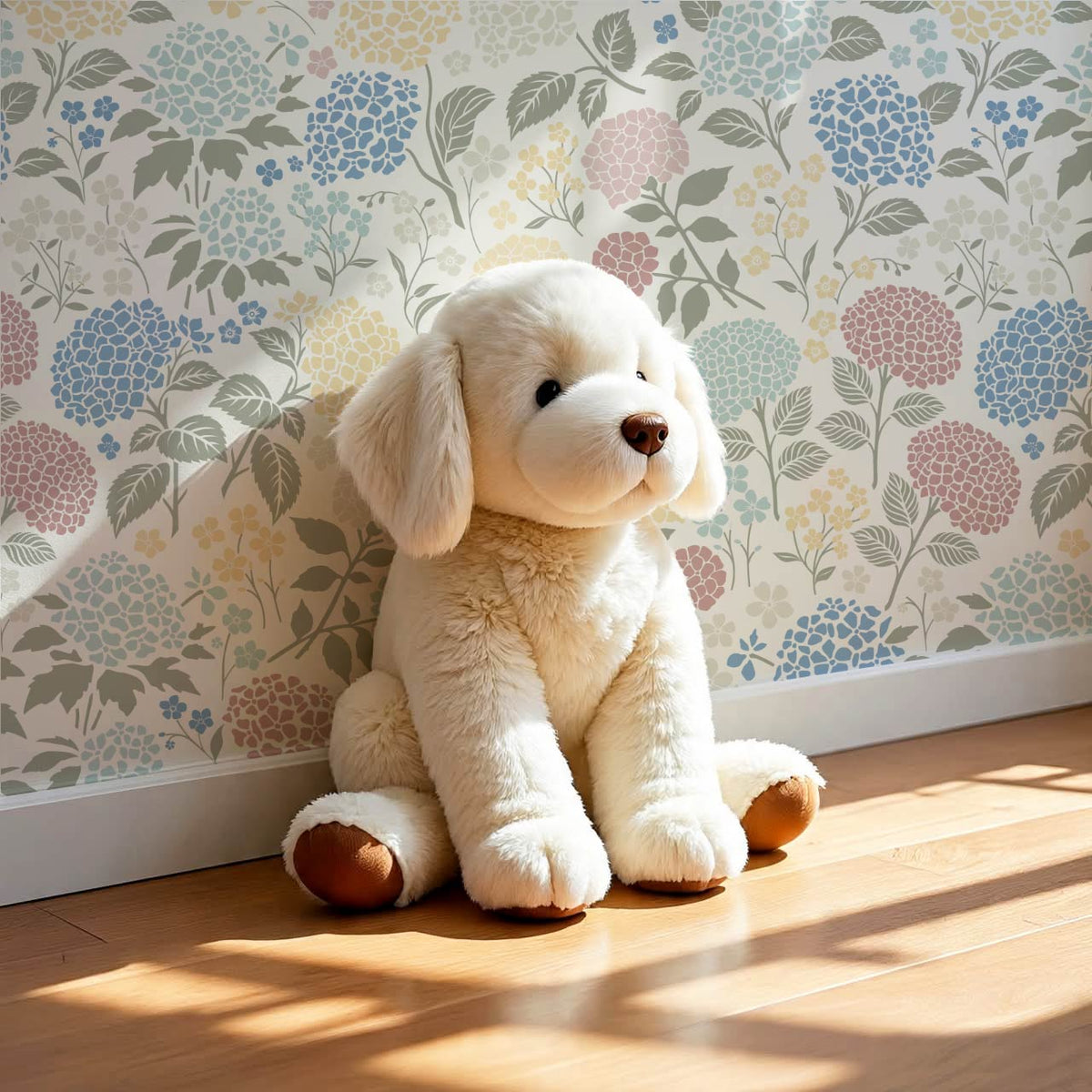 Bianca Hydrangea Garden Multi Pastel Wallpaper