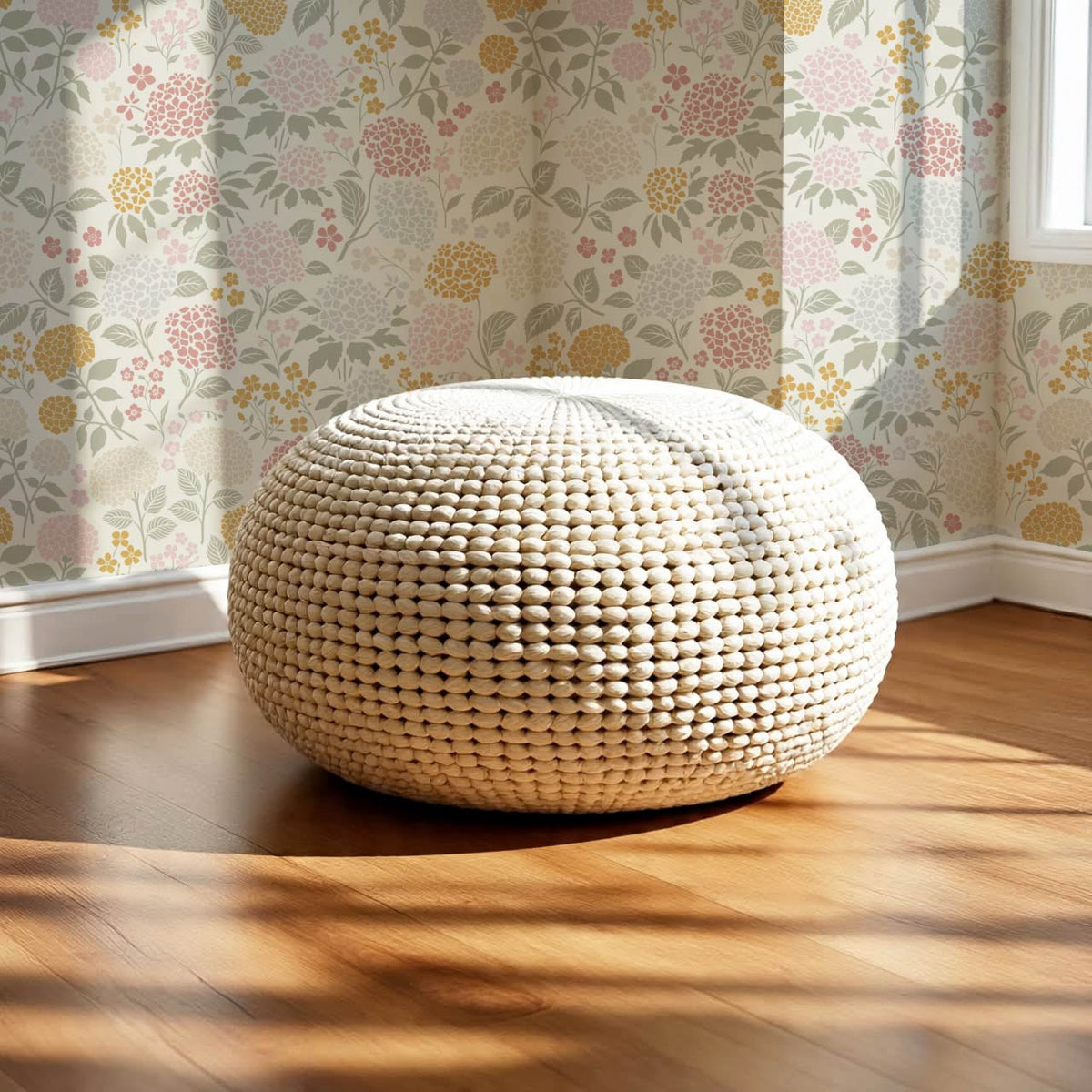 Bianca Hydrangea Garden Bisque Honey Pink Wallpaper