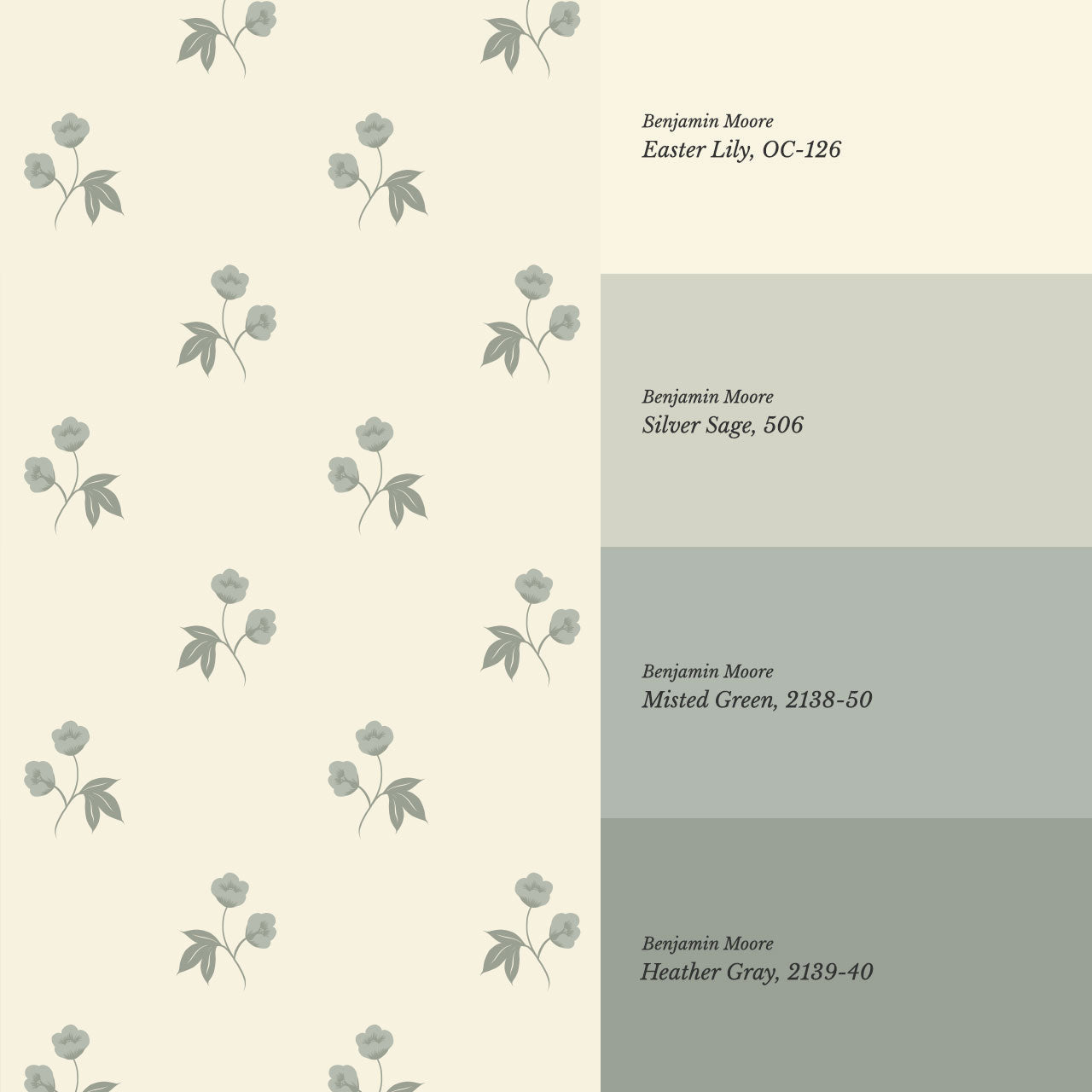 Blakely Floral Sprig Butter Sage Wallpaper