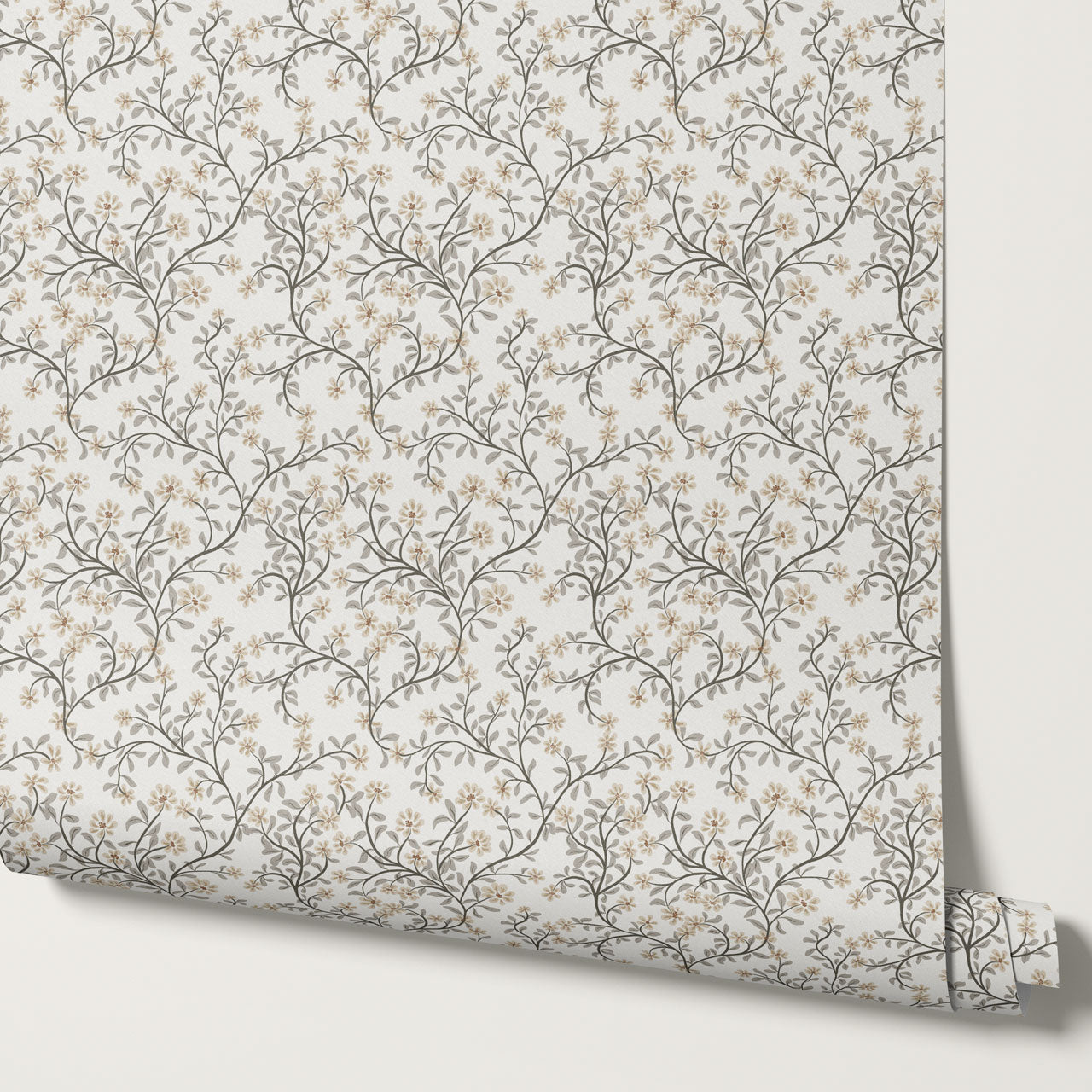 Brie Climbing Floral Butter Wallpaper