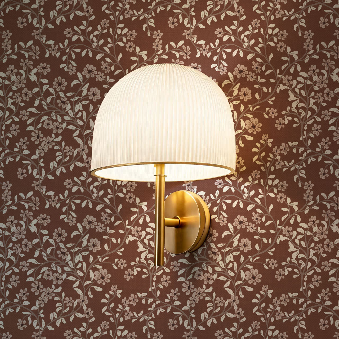 Brie Climbing Floral Cinnamon Wallpaper