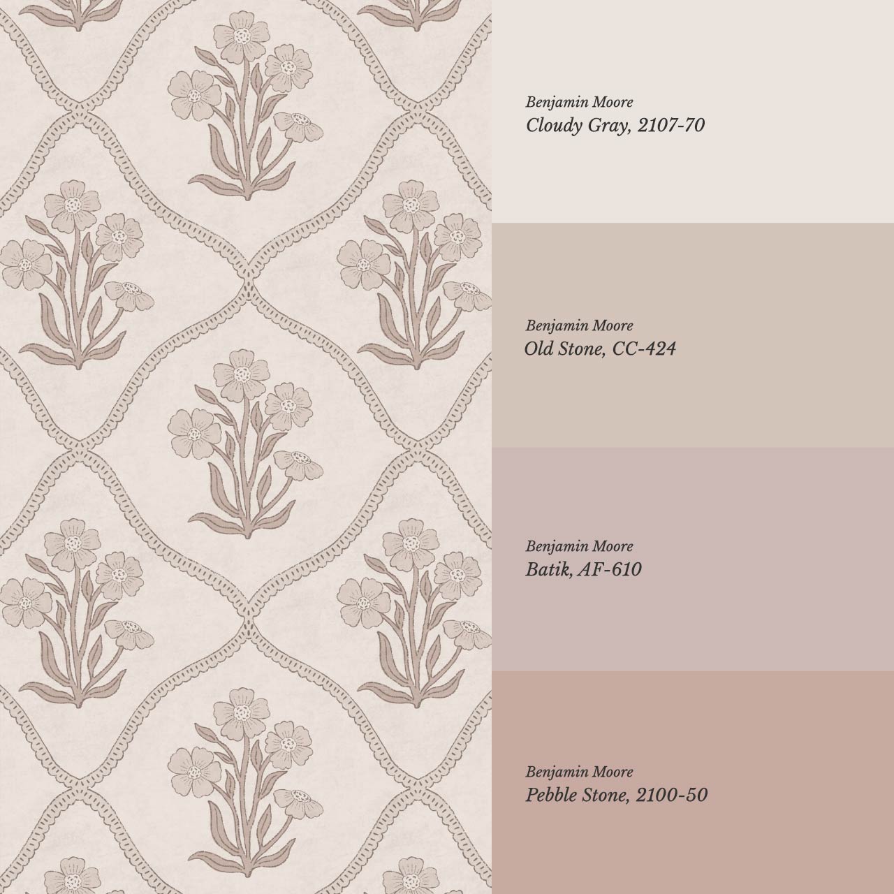 Brigida Garden Weave Rose Dust Petal Wallpaper