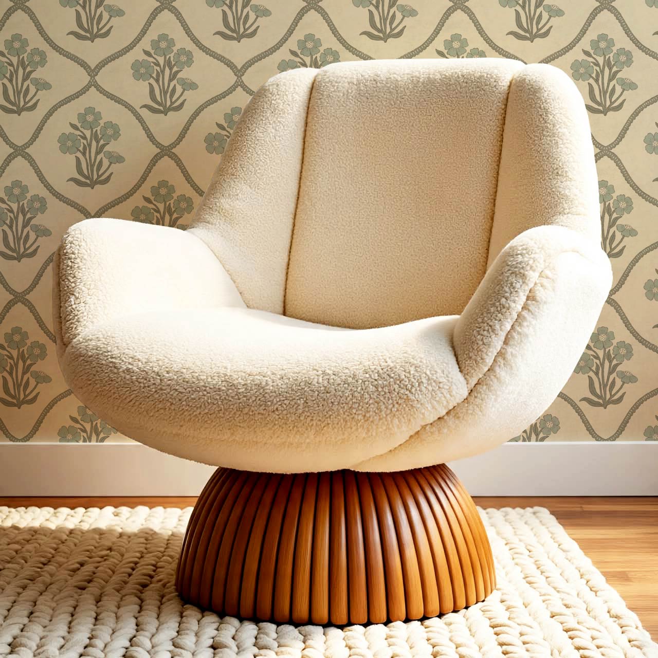 Brigida Garden Weave Almond Green Smoke Wallpaper
