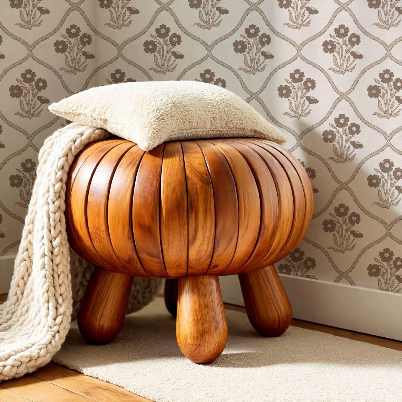 Brigida Garden Weave Pale Oak Brown Wallpaper