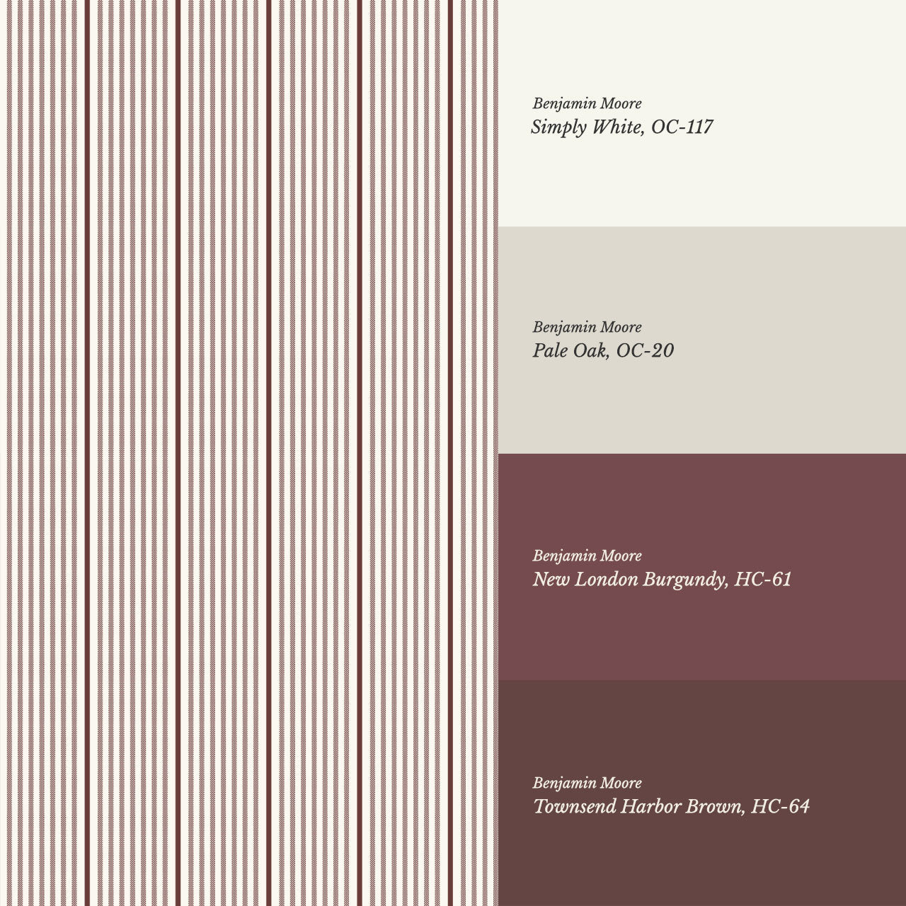 Brooklyn Thin Pin Stripe Burgundy Wallpaper