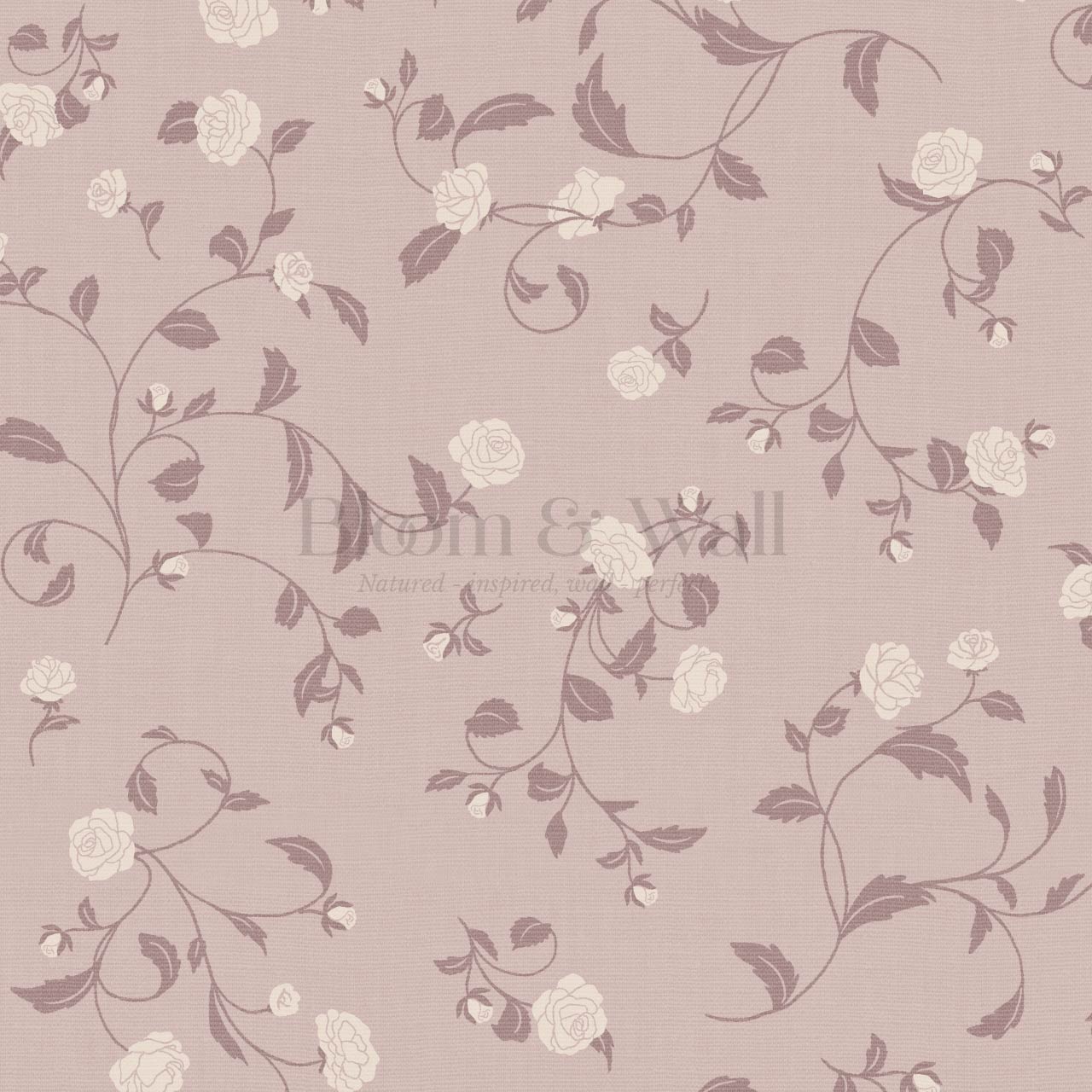 Bella Roses Mauve Wallpaper
