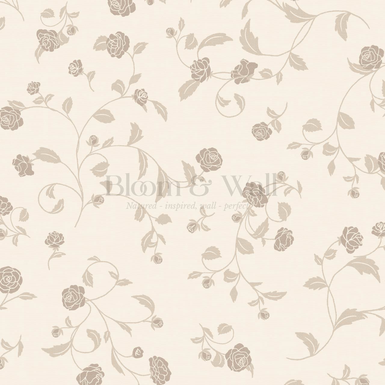 Bella Roses Neutral Wallpaper