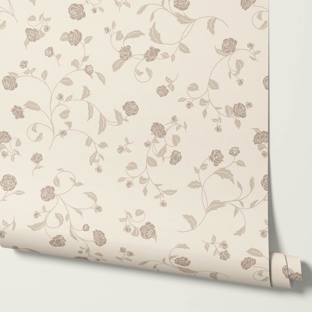 Bella Roses Neutral Wallpaper
