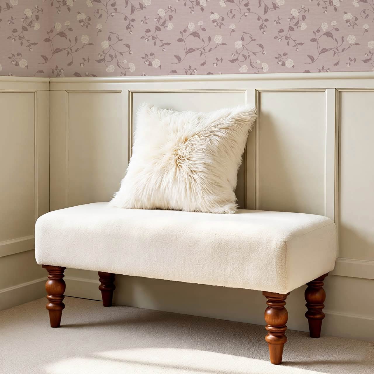 Bella Roses Mauve Wallpaper