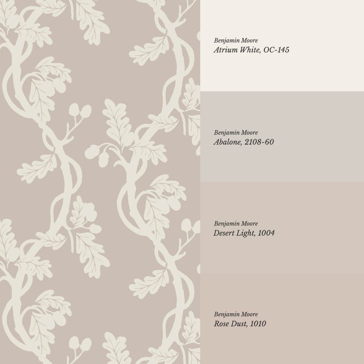 Buria Trailling Acorn Stone Bone Wallpaper