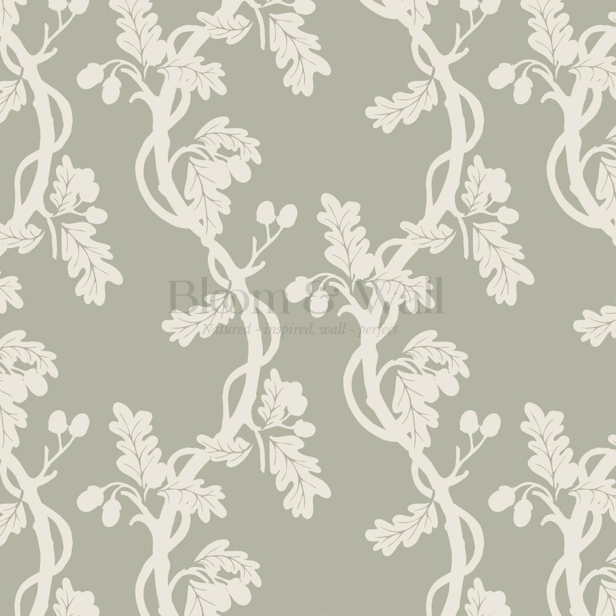 Buria Trailling Acorn Sage Cream Wallpaper
