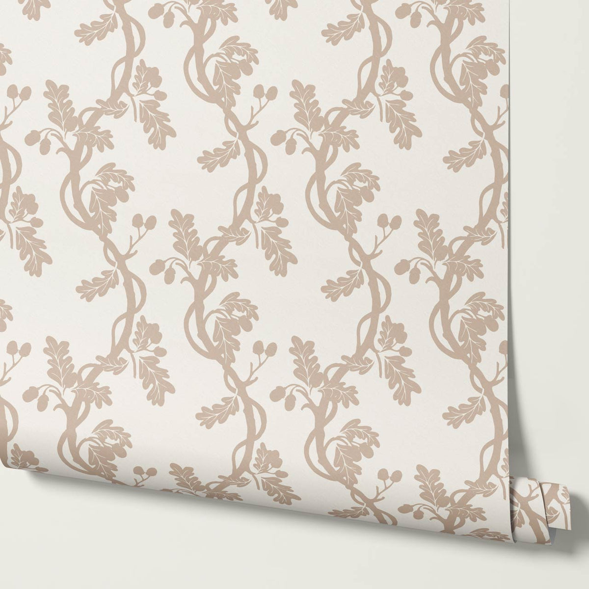 Buria Trailling Acorn Beige Cream Wallpaper