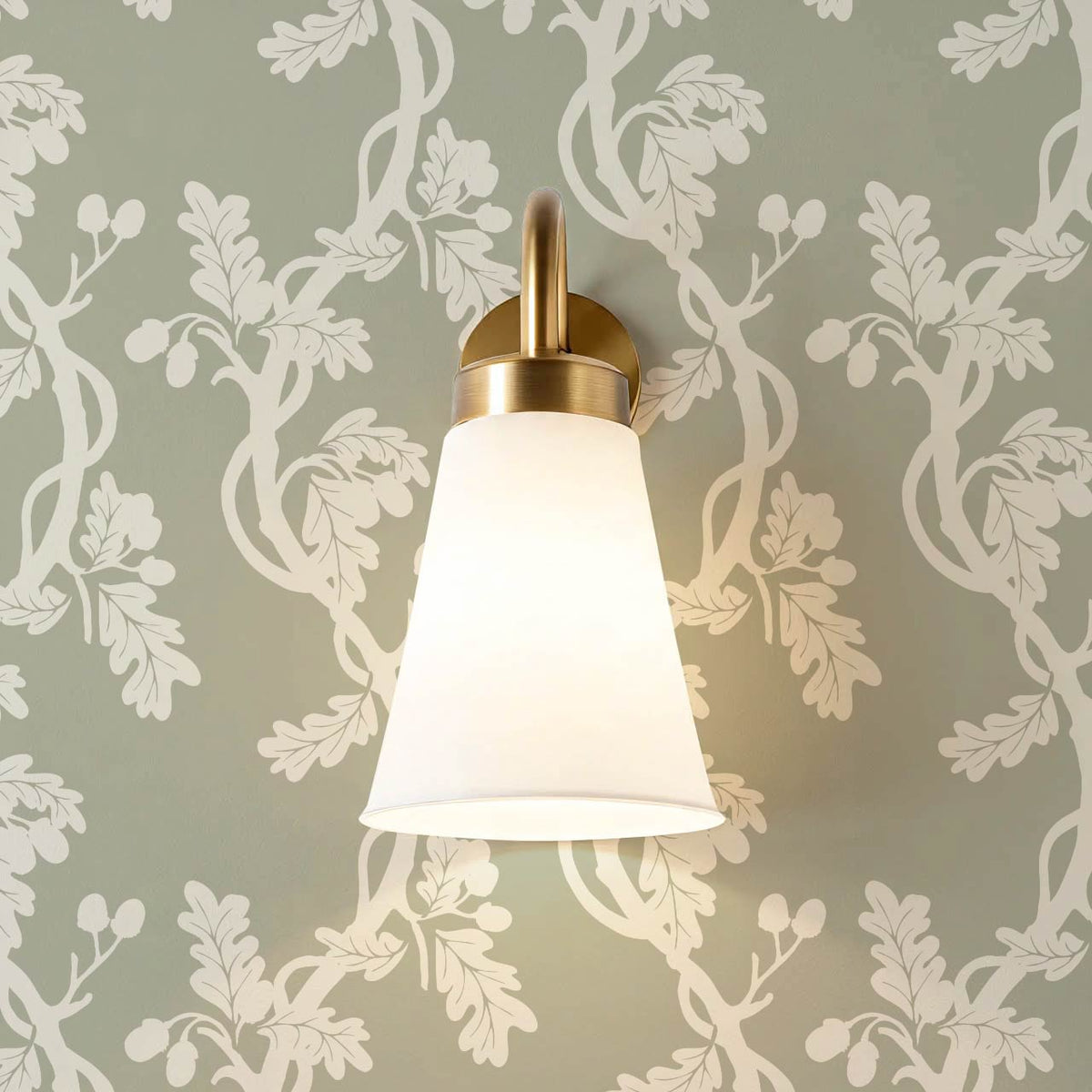 Buria Trailling Acorn Sage Cream Wallpaper
