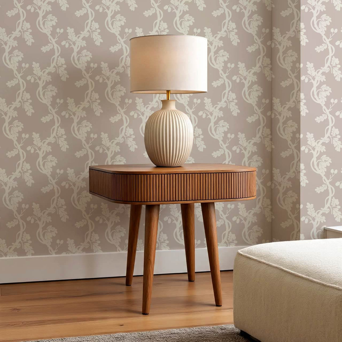 Buria Trailling Acorn Stone Bone Wallpaper