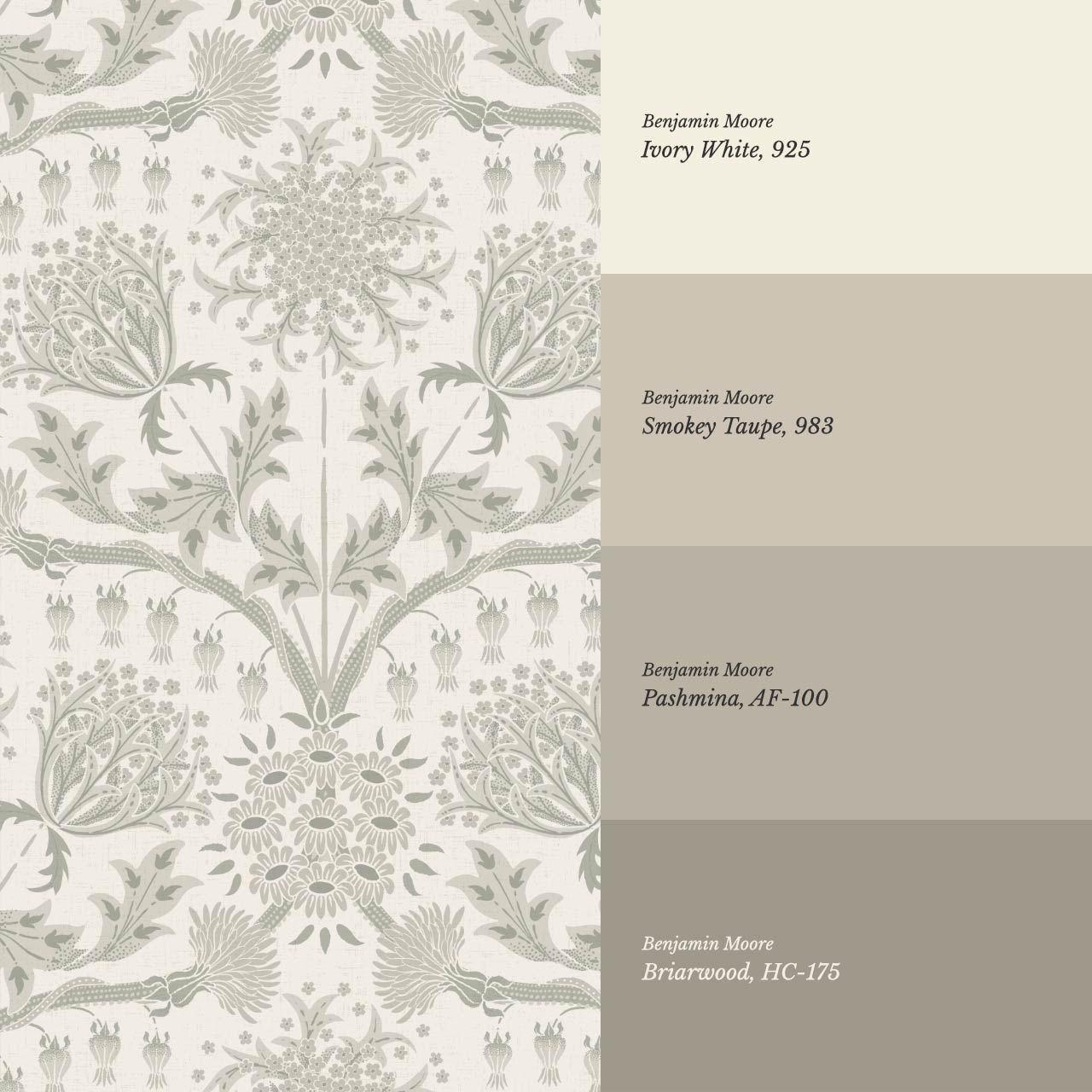 Caitronia Large Wildflowers Ivory Dry Sage Wallpaper