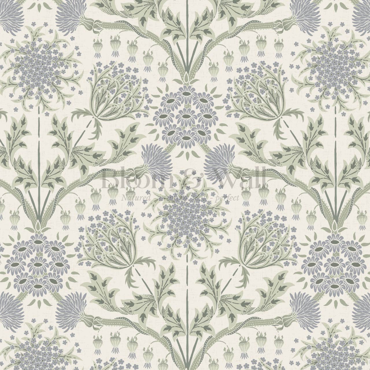 Caitronia Large Wildflowers Blue Sage Wallpaper