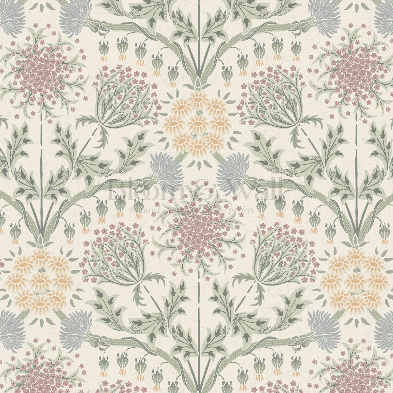 Caitronia Large Wildflowers Ivory Pastel Wallpaper