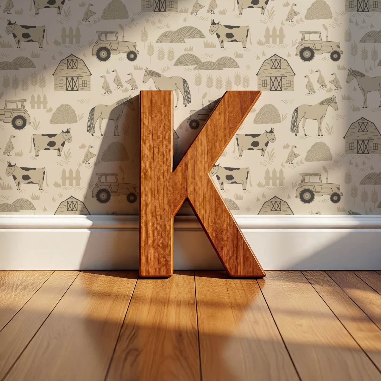 Caleb Farm Life Tan Wallpaper