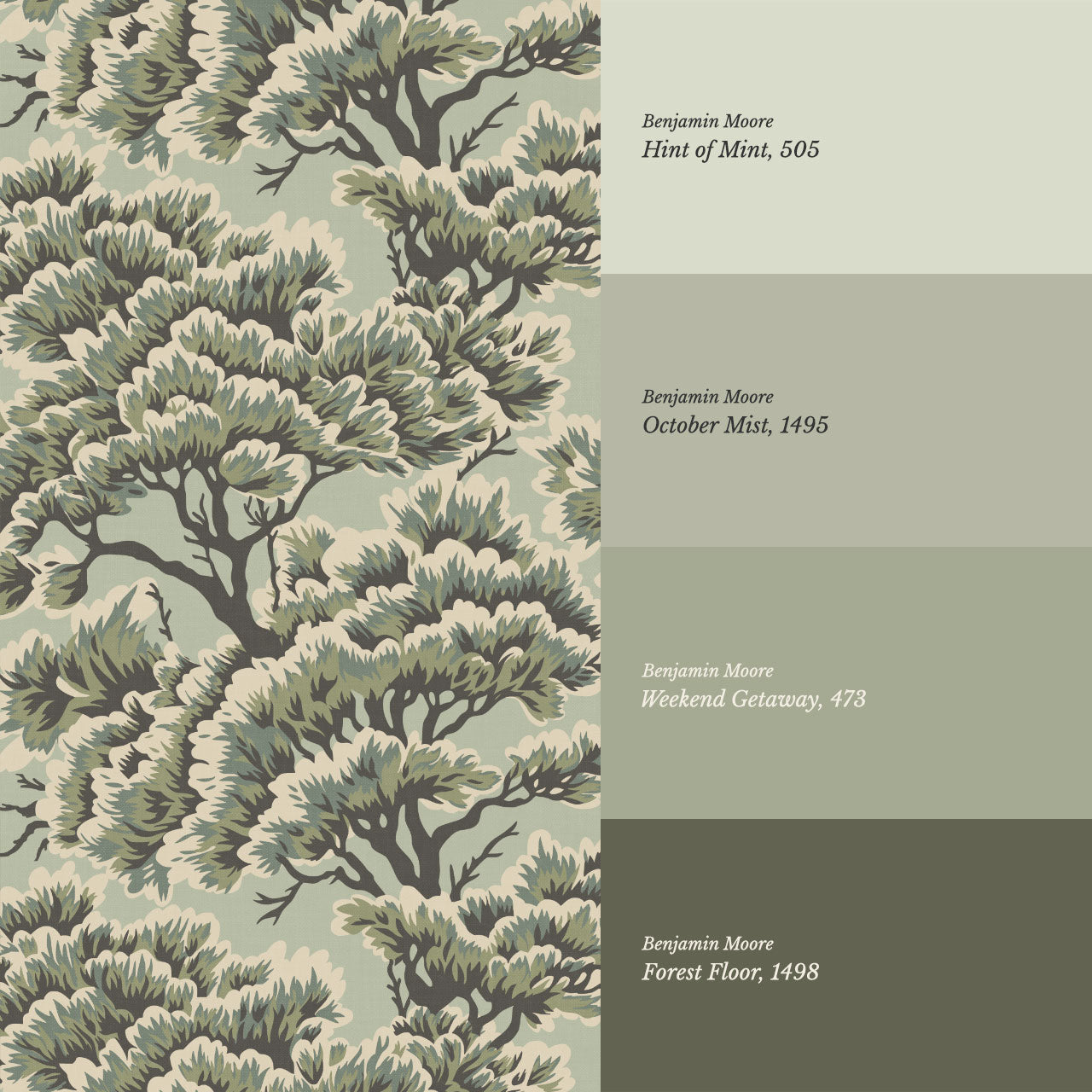Sutton Umbria Woods Green Storm Wallpaper