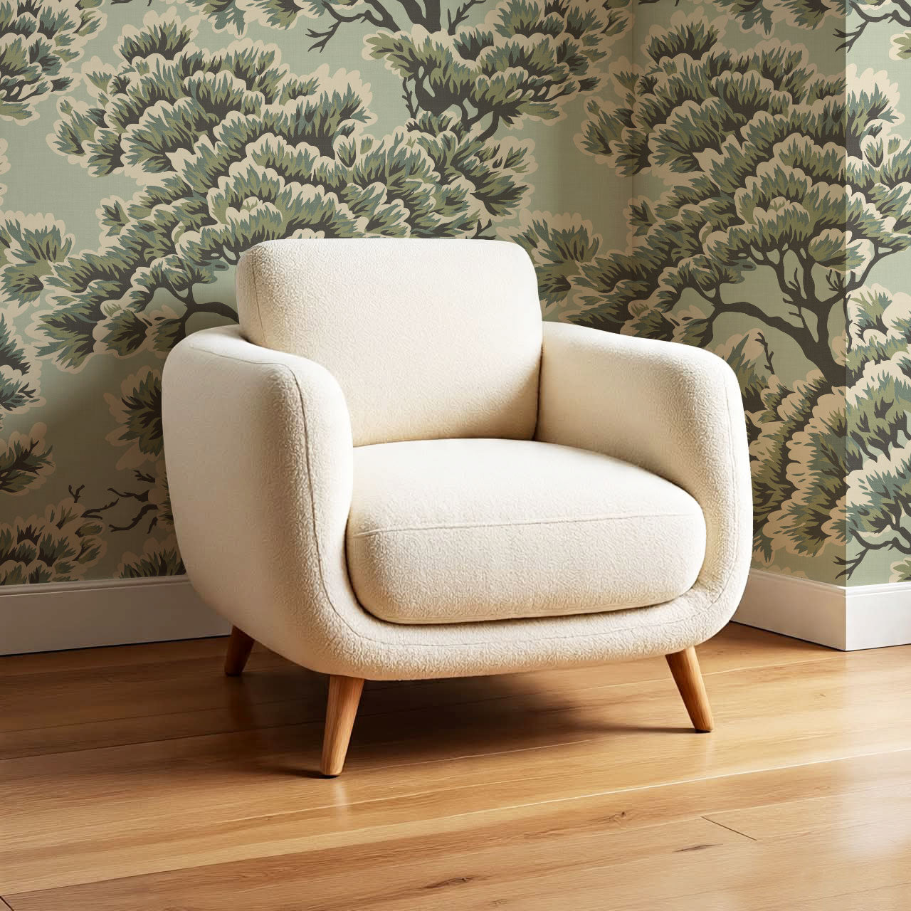 Sutton Umbria Woods Green Storm Wallpaper