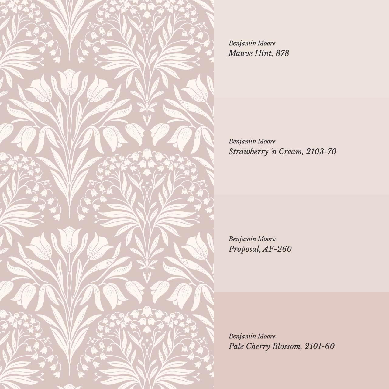 Camilla Tulip and Lily of the Valley Rose Dust Wallpaper