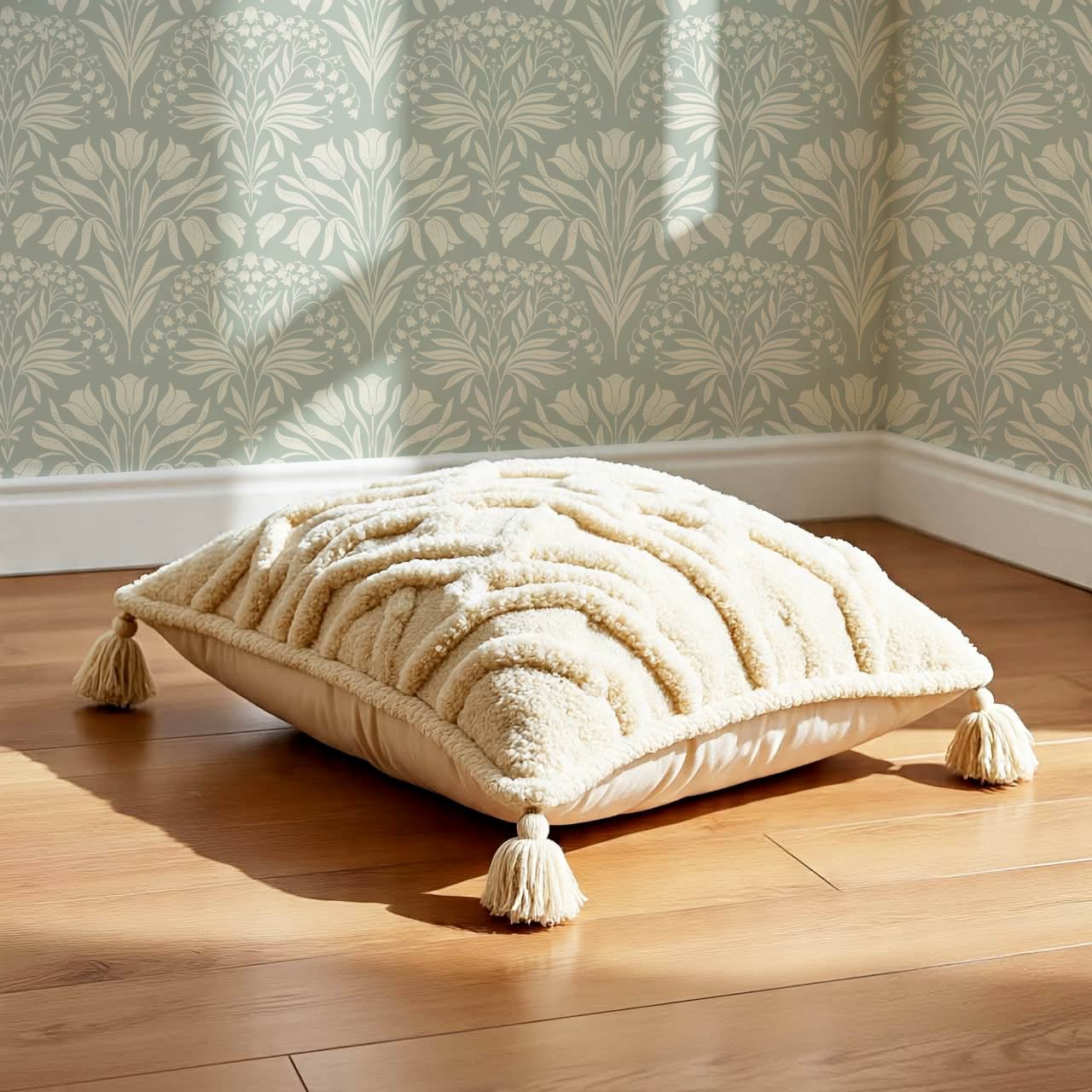 Camilla Tulip and Lily of the Valley Dry Sage Wallpaper