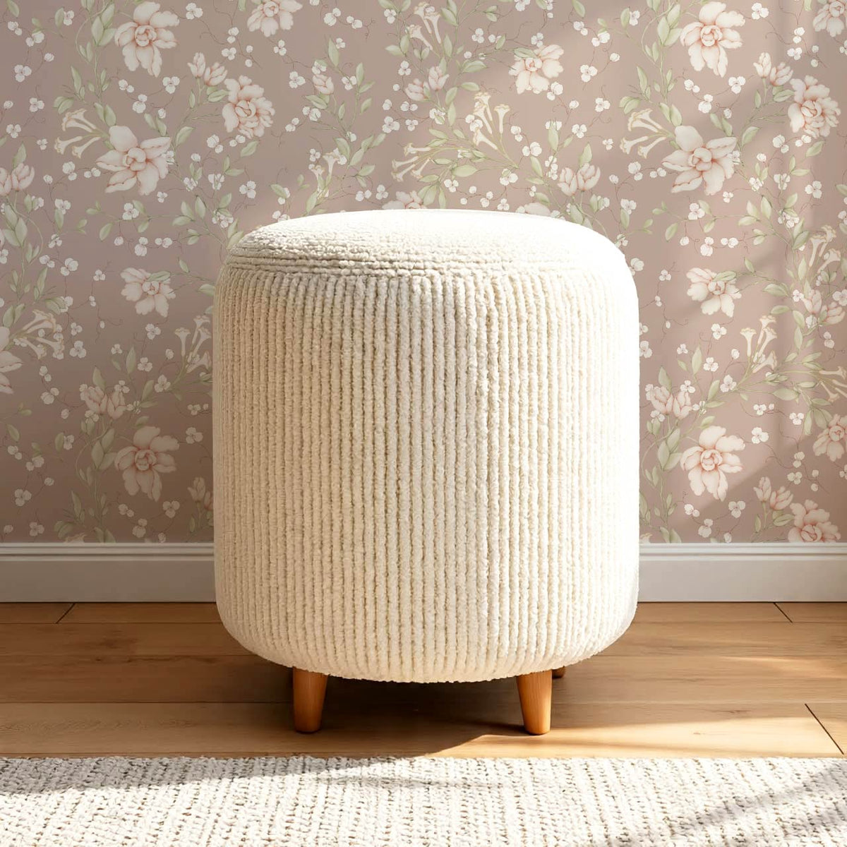 Cari Floral Mauve Cream Wallpaper
