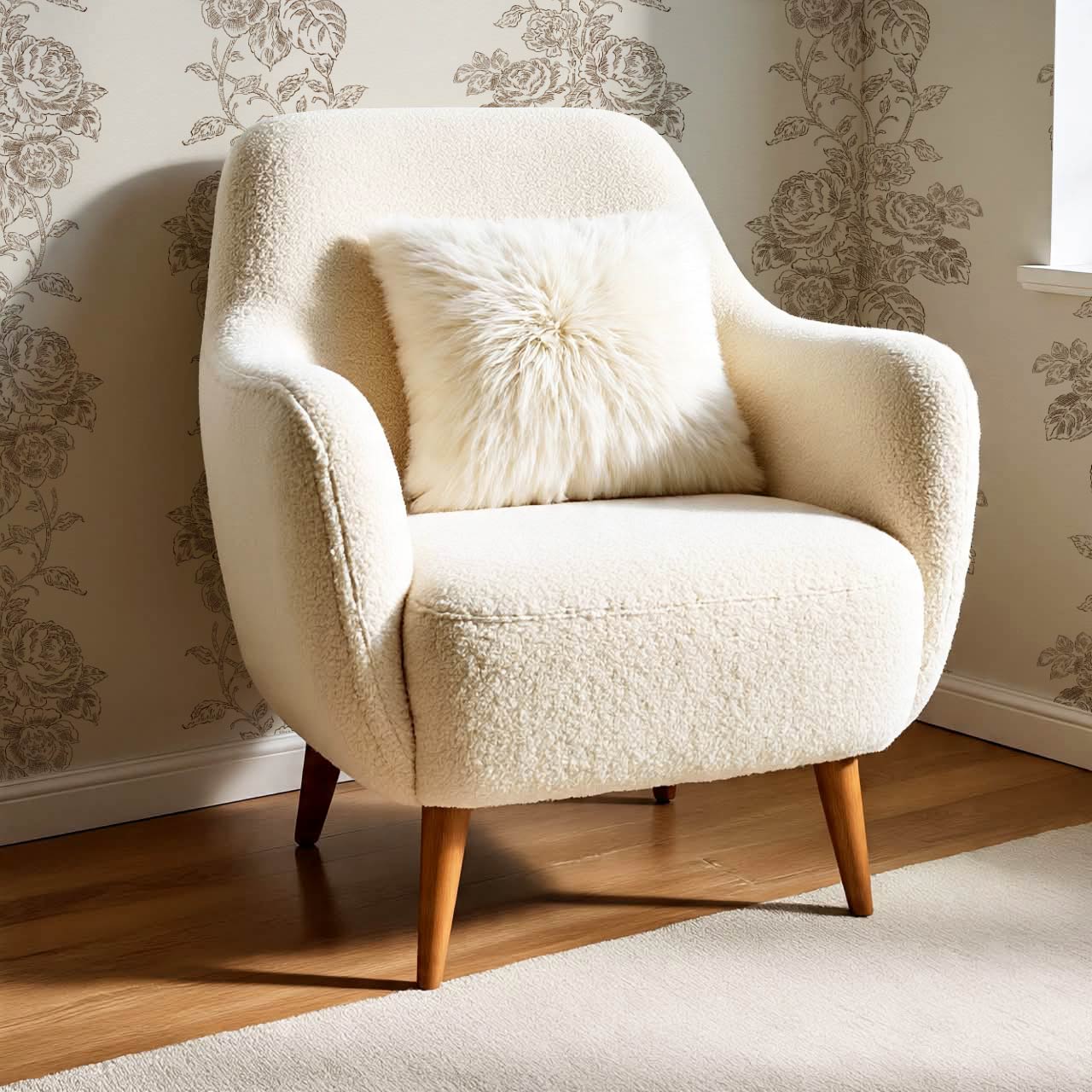 Carmelita Heritage Rose Vines Deep Brown Cream Wallpaper