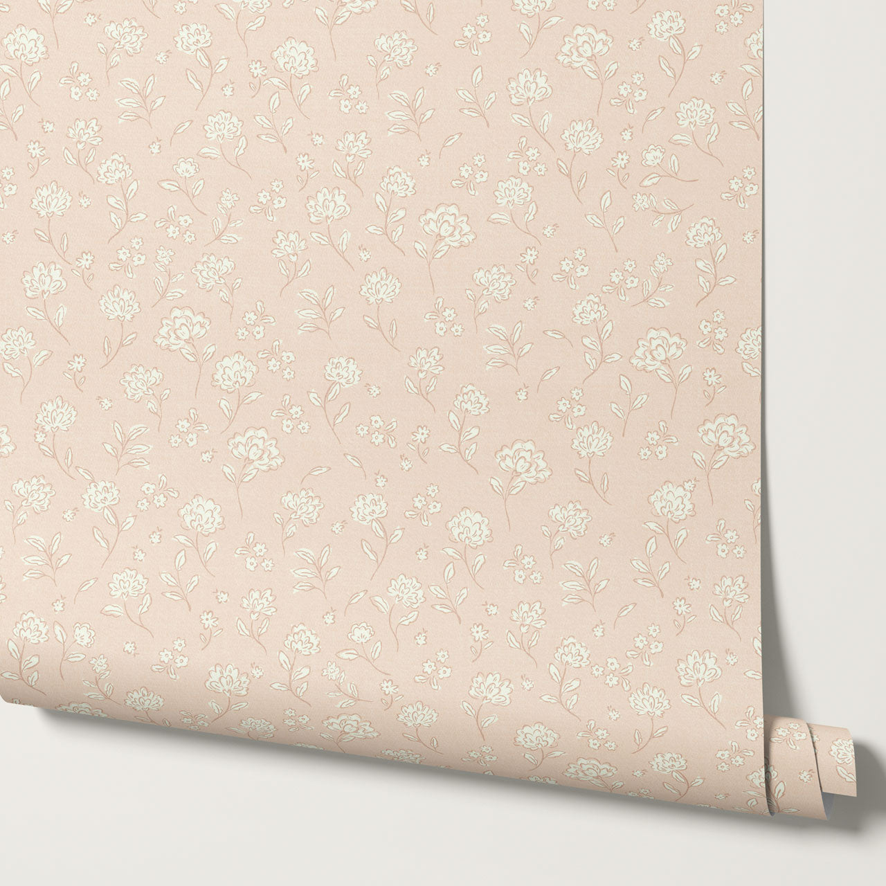 Carolina Blush Tossed Florals Wallpaper