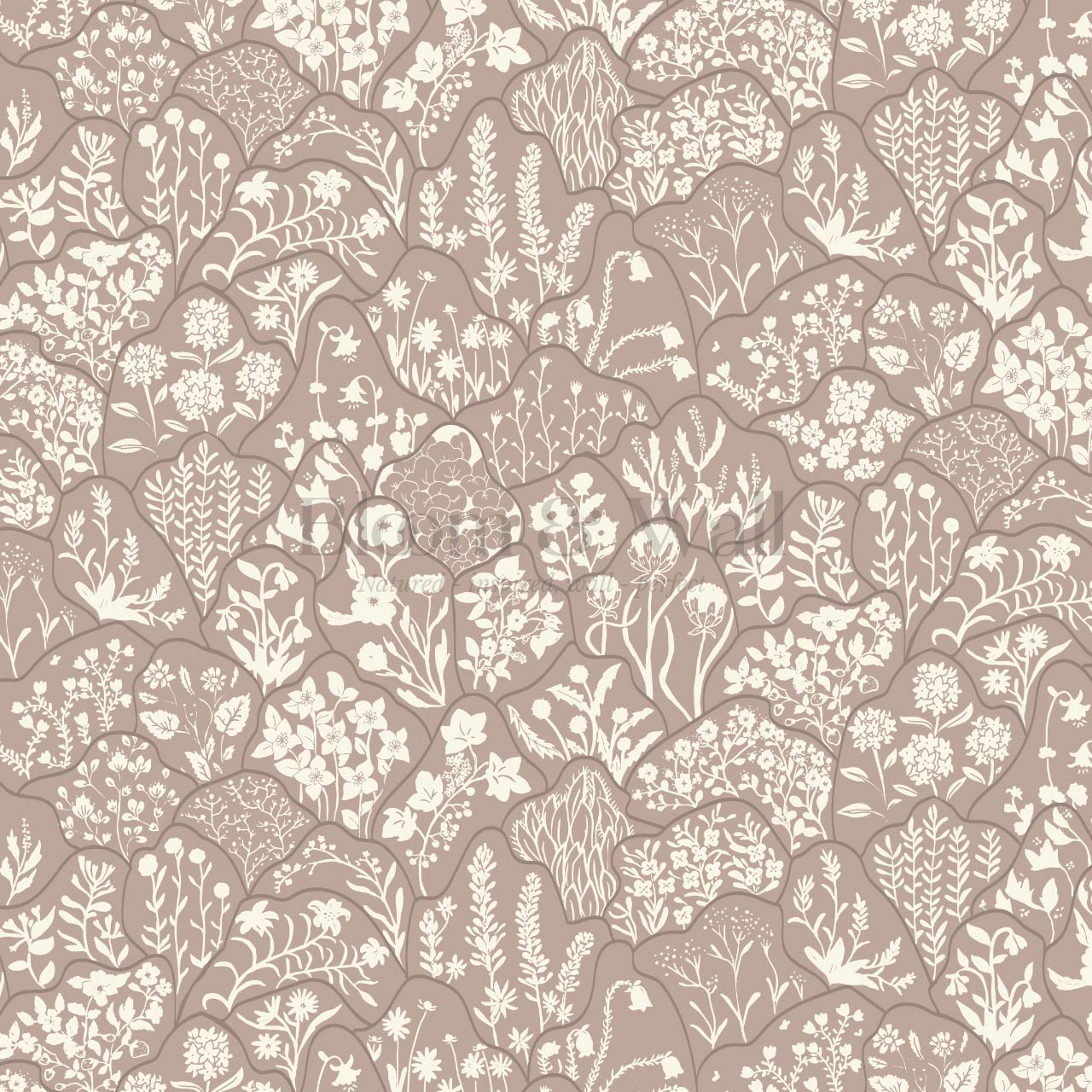 Caroline Layered Wildflowers Sedona Sand Wallpaper