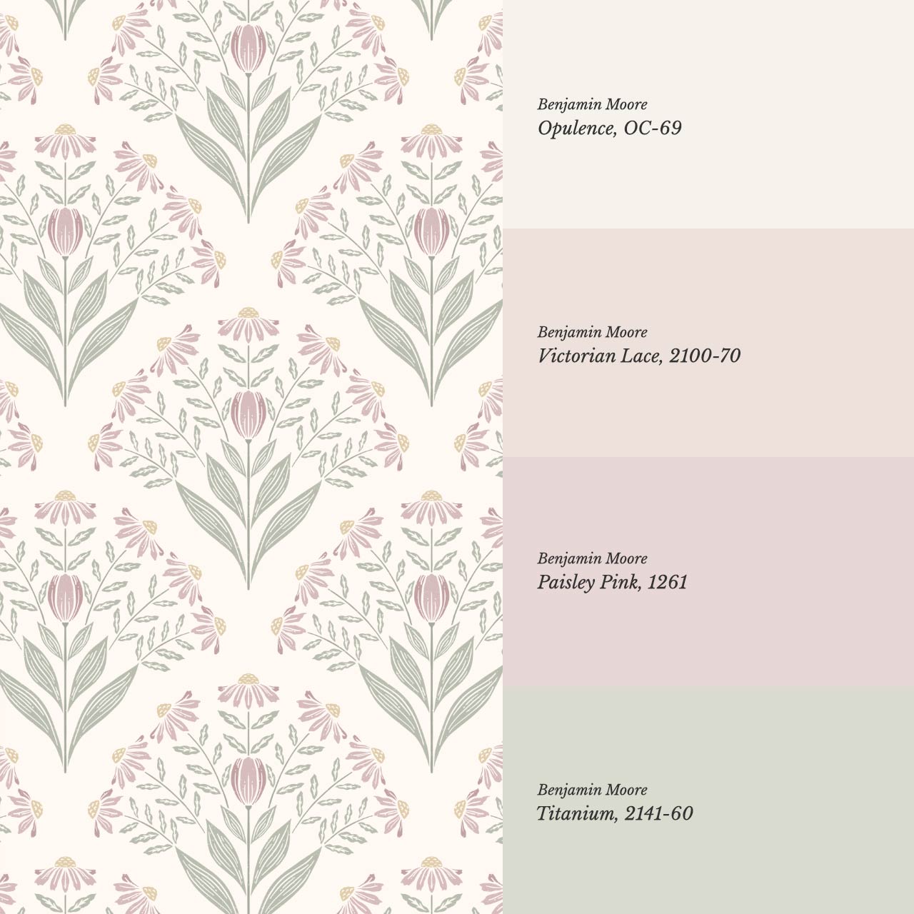 Carys Daisy Fan Sage Blush Wallpaper