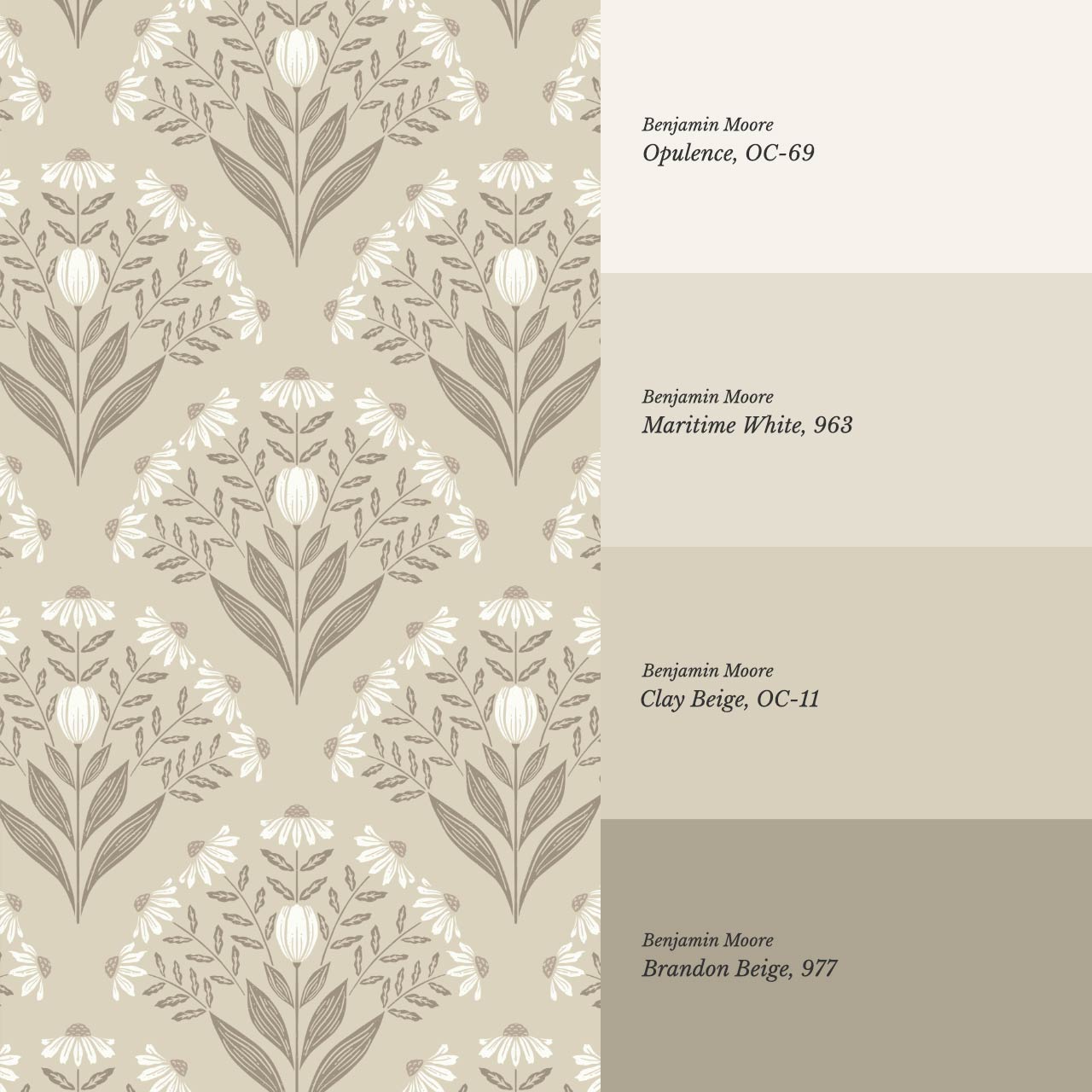 Carys Daisy Fan Taupe Cream Wallpaper