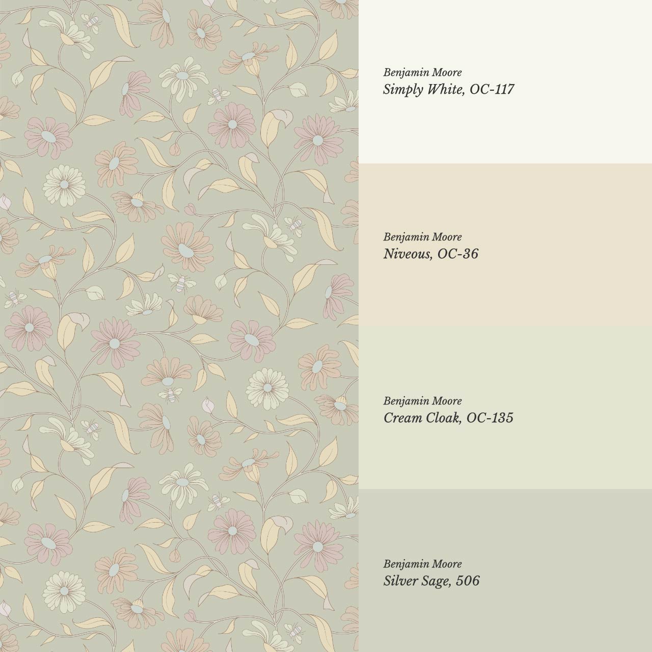 Casiane Daisy Chain Pale Sage Wallpaper