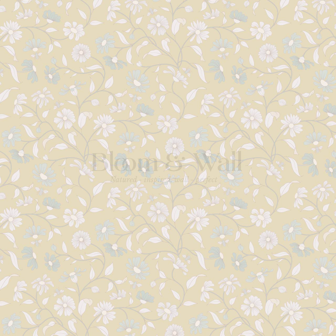 Casiane Daisy Chain Vintage Lemon Wallpaper