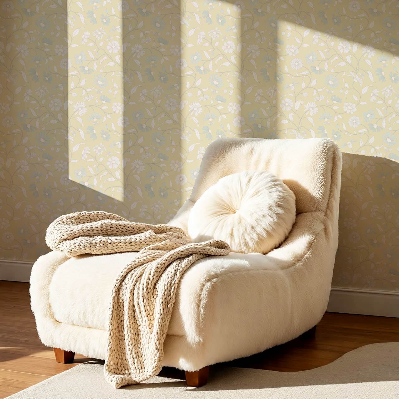 Casiane Daisy Chain Vintage Lemon Wallpaper
