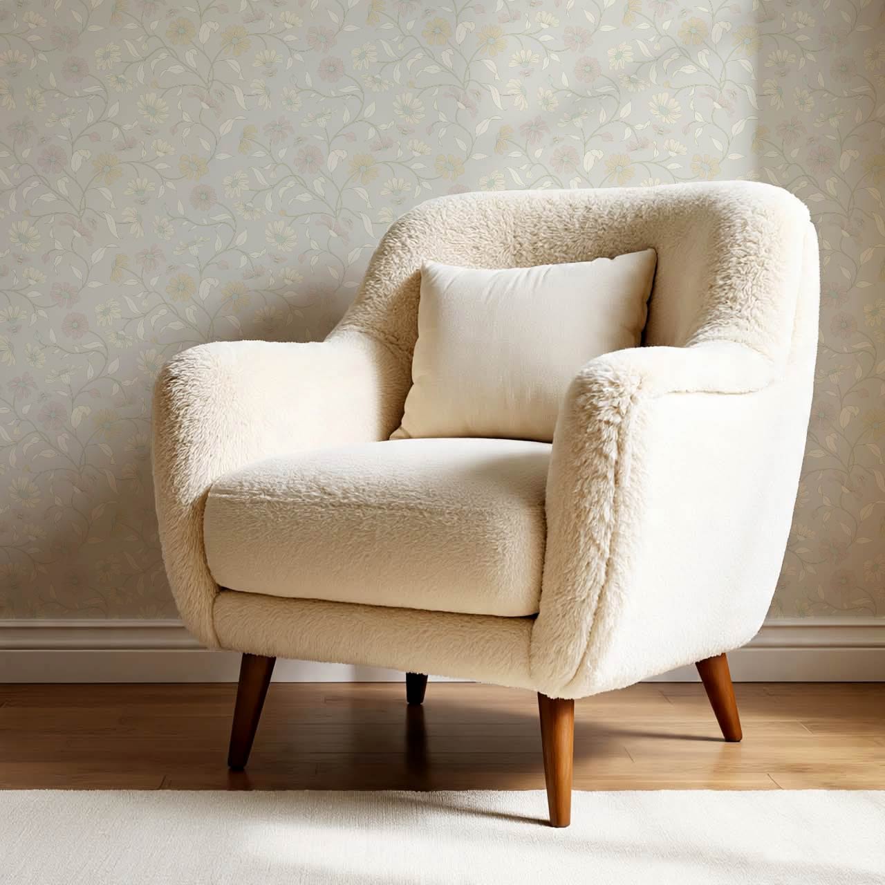 Casiane Daisy Chain Pale Cloud Wallpaper