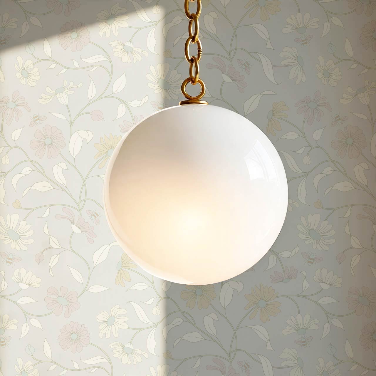Casiane Daisy Chain Pale Cloud Wallpaper