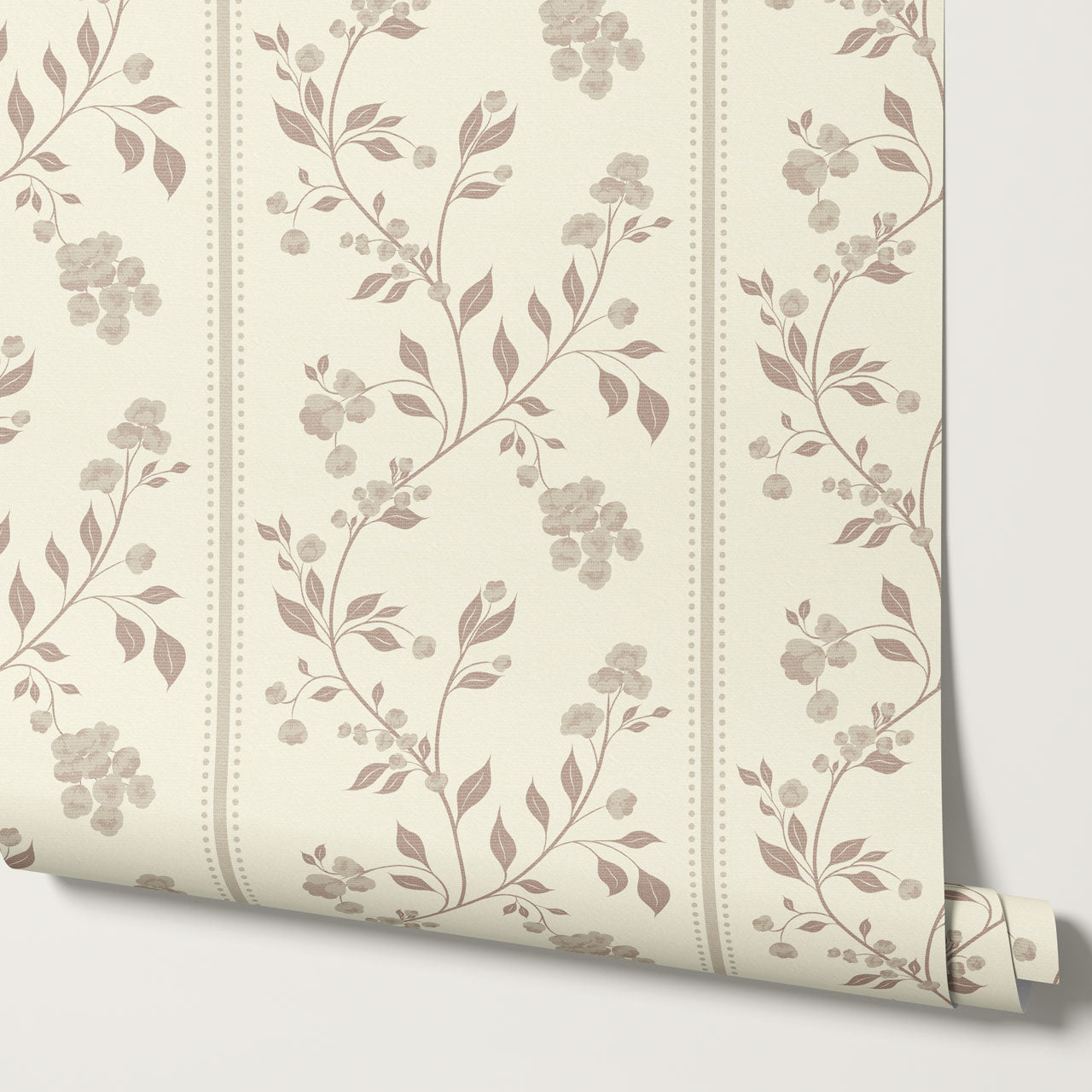 Cataleya Trailing Stripes Rose Dust Wallpaper