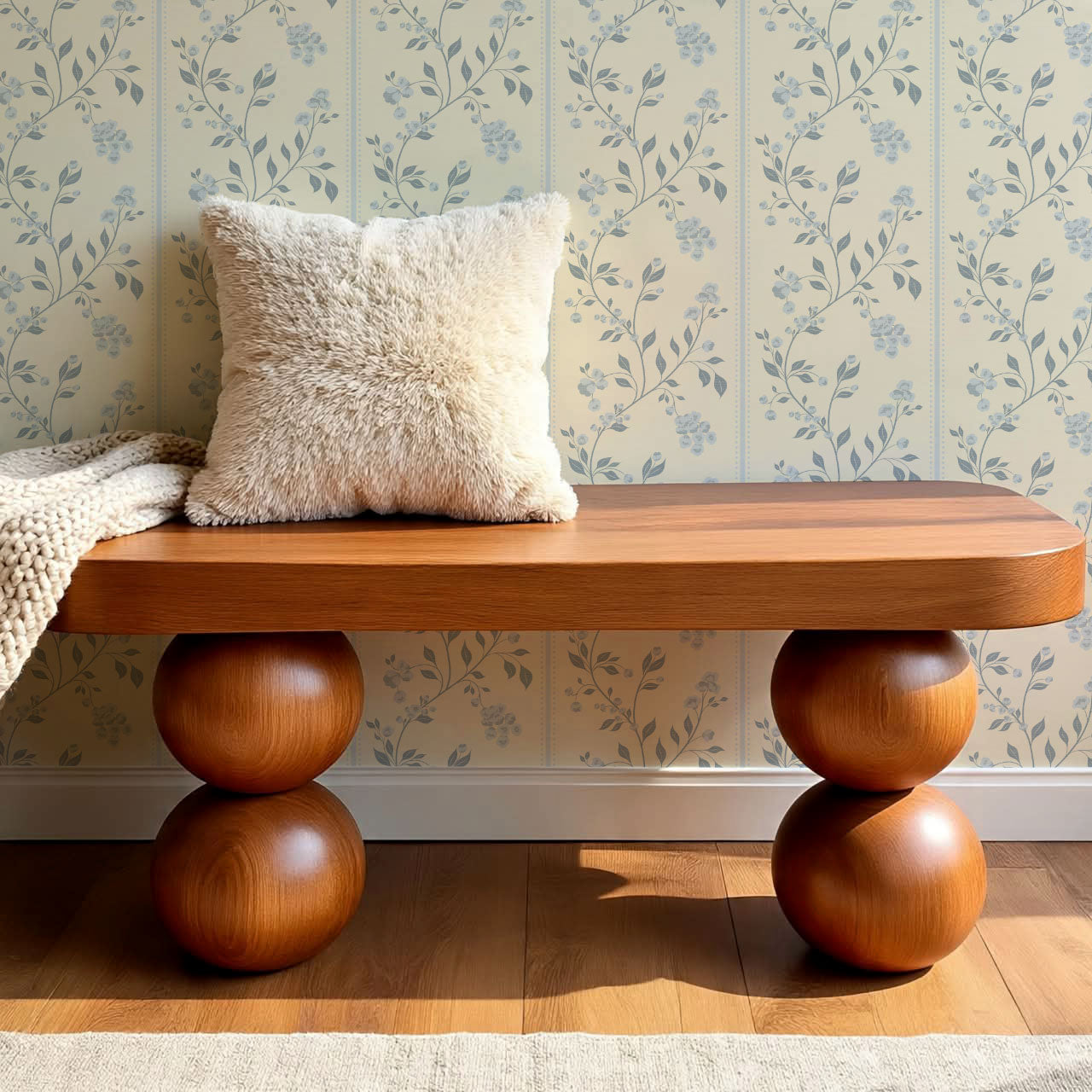 Cataleya Trailing Stripes Butter Blue Wallpaper