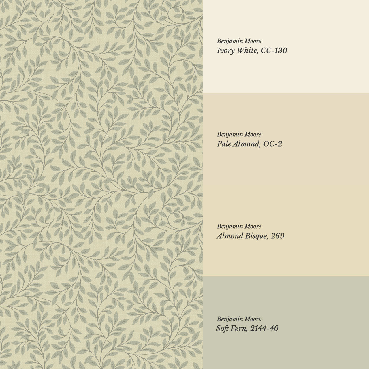 Cecilia Laurel Vines Gold Sage Wallpaper