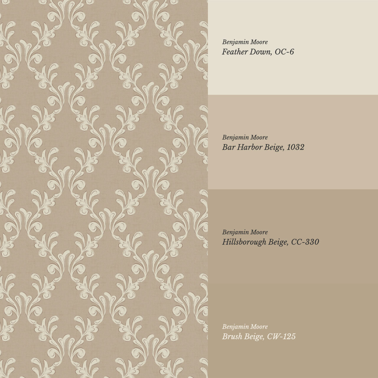Celine Ogee Vines Beige Wallpaper