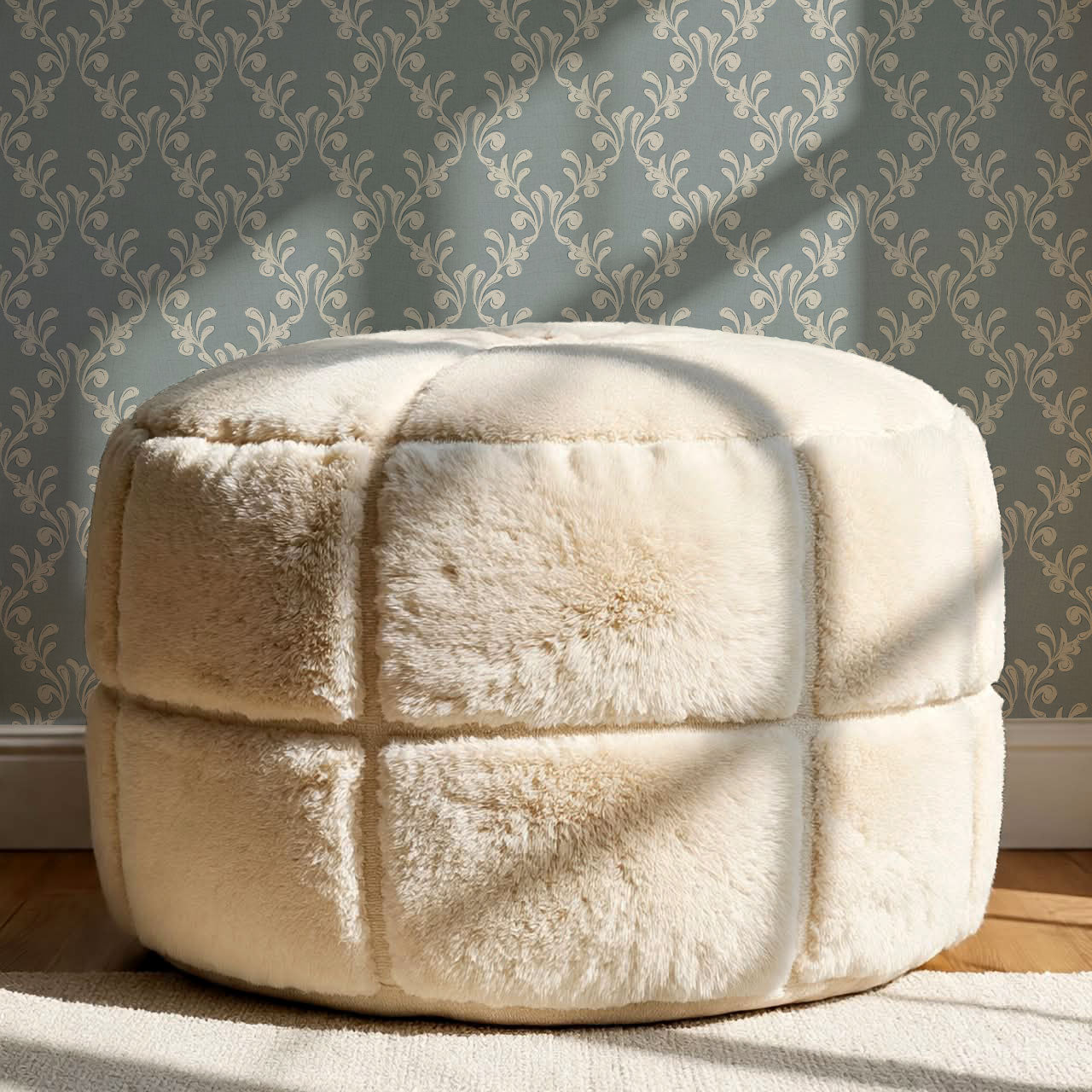 Celine Ogee Vines Misty Blue Wallpaper