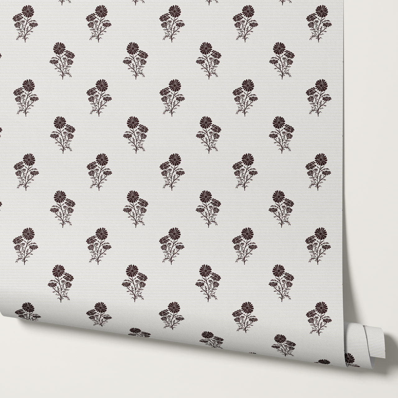Chamomile Afternoon Tea Charcoal Wallpaper